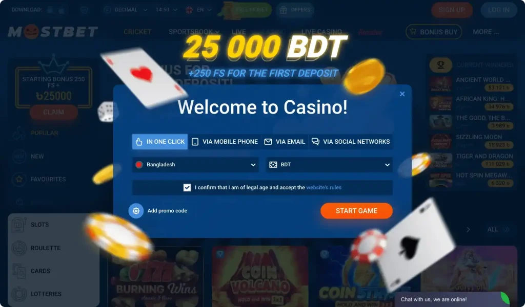 Mostbet registration